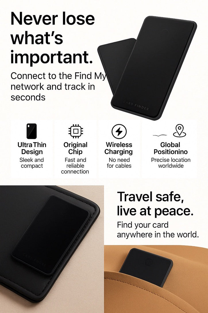 P045 Wallet Tracker Compatible with Apple Find My – 500mAh Rechargeable Wireless Qi Tile Tracker