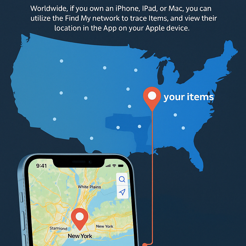 P045 Wallet Tracker Compatible with Apple Find My – 500mAh Rechargeable Wireless Qi Tile Tracker