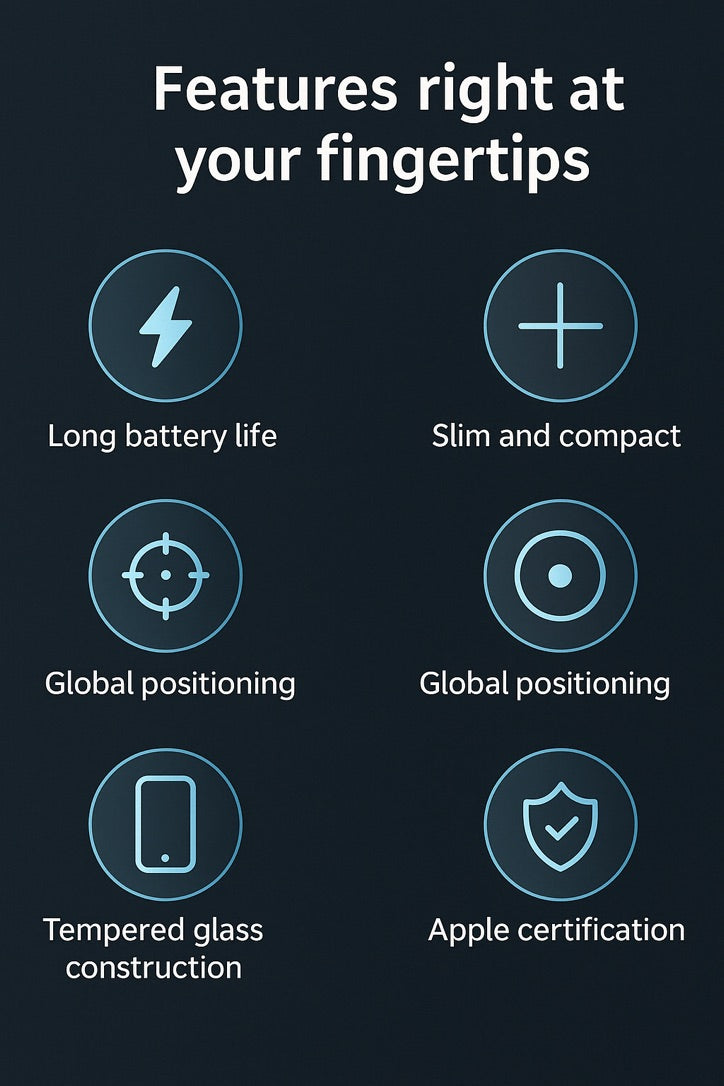 Smart Wallet Tracker Card (Apple Find My Compatible) – Wireless Rechargeable, Ultra Slim, Global Tracking, No Subscription – iOS Only