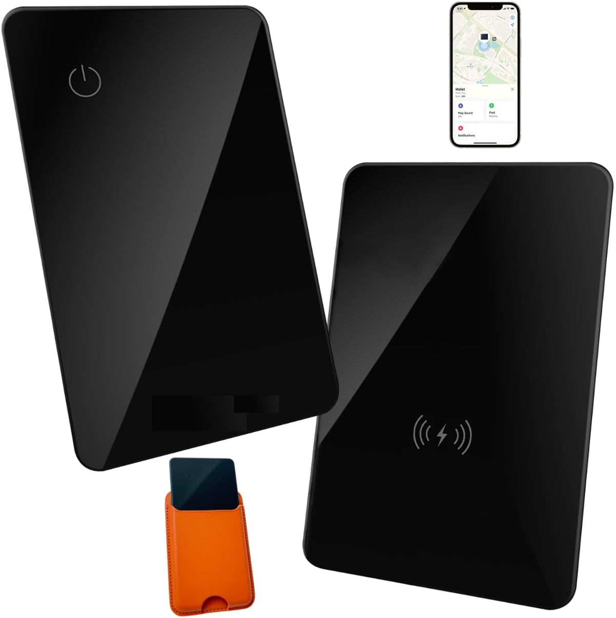 P045 Wallet Tracker Compatible with Apple Find My – 500mAh Rechargeable Wireless Qi Tile Tracker