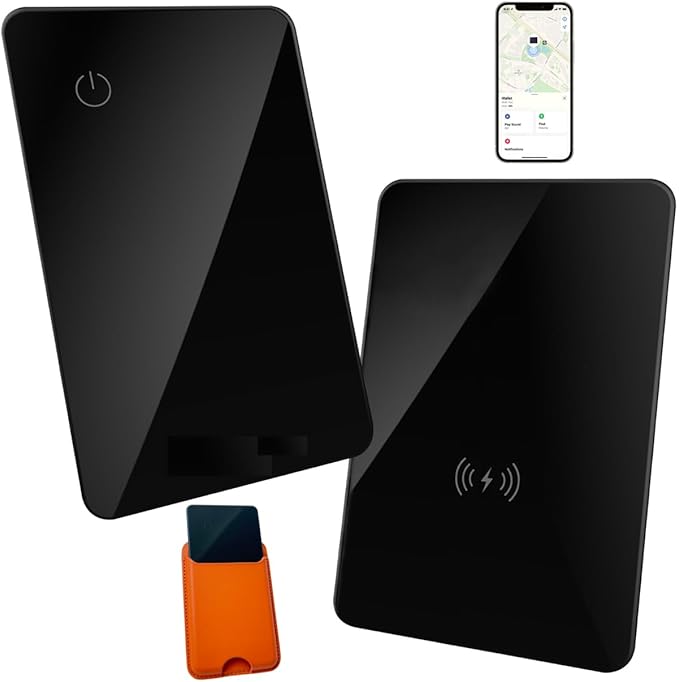 P045 Wallet Tracker Compatible with Apple Find My – 500mAh Rechargeable Wireless Qi Tile Tracker