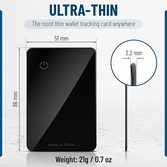 P045 Wallet Tracker Compatible with Apple Find My – 500mAh Rechargeable Wireless Qi Tile Tracker