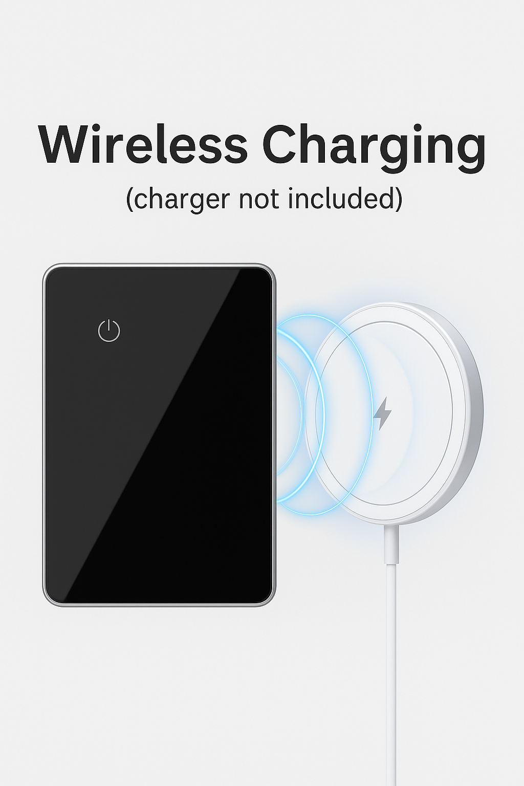 Wallet Tracker [Apple MFi Certified]  Compatible with Apple Find My – Global Positioning – Qi Rechargeable (Wireless Charging)– 100 dB Alarm – IP67 Waterproof – iOS Only