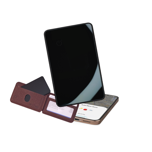 Wallet Tracker [Apple MFi Certified]  Compatible with Apple Find My – Global Positioning – Qi Rechargeable (Wireless Charging)– 100 dB Alarm – IP67 Waterproof – iOS Only