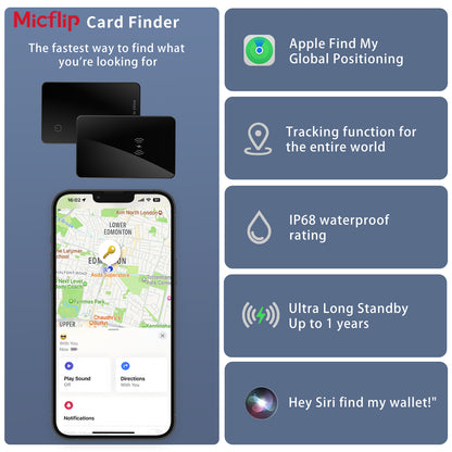 P045 Wallet Tracker Compatible with Apple Find My – 500mAh Rechargeable Wireless Qi Tile Tracker