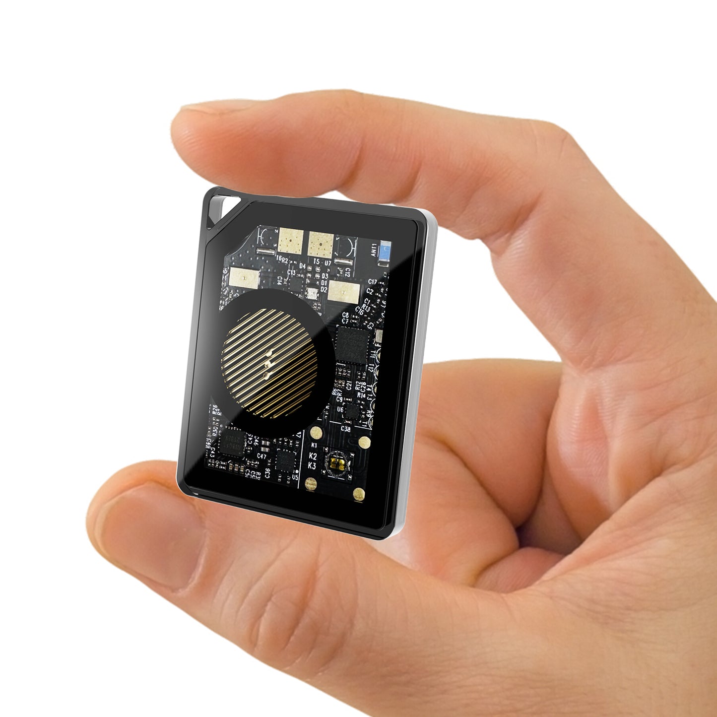 Mini Tracker [Apple MFi Certified] Global Positioning via Apple Find My (iOS Only) – Qi Rechargeable – 100 dB Alarm – Compact IP67 Locator for Keys, Bags & Luggage (iOS only)