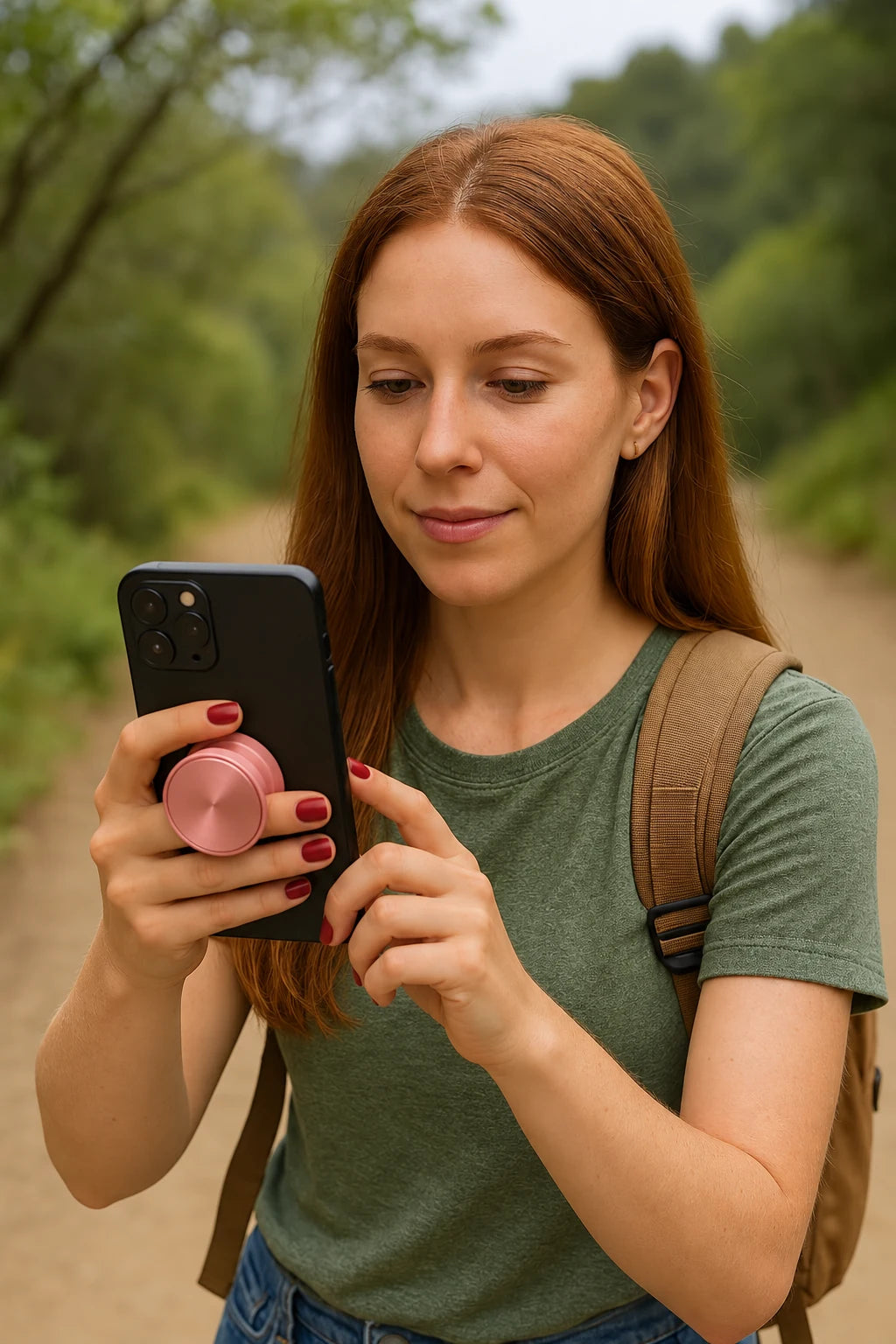 Magnetic phone grip in use for a comfortable everyday hold